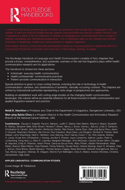 Produktbild: The Routledge Handbook of Language and Health Communication
