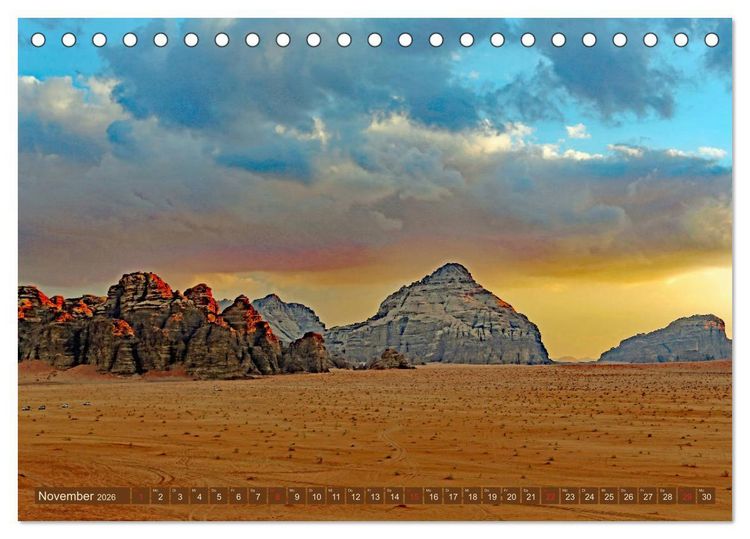 Produktbild: Die W&uuml;ste Wadi Rum (Tischkalender 2026 DIN A5 quer), CALVENDO Monatskalender