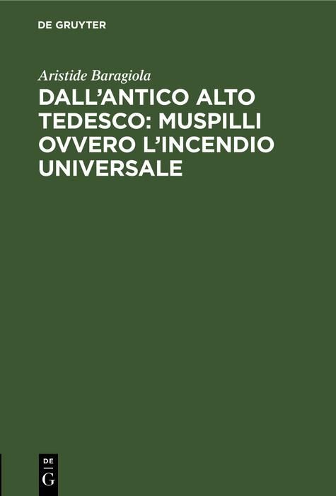 Produktbild: Dall'antico alto tedesco: Muspilli ovvero l'incendio universale
