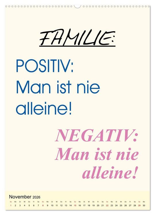 Produktbild: Spr&uuml;che-Kalender. Lustiges f&uuml;r die Familie! (Wandkalender 2026 DIN A2 hoch), CALVENDO Monatskalender