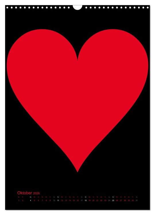 Produktbild: Foto- und Bastelkalender &bdquo;LIEBE&ldquo; in der Farbe Schwarz (Wandkalender 2026 DIN A3 hoch), CALVENDO Monatskalender