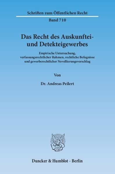 Produktbild: Das Recht des Auskunftei- und Detekteigewerbes.