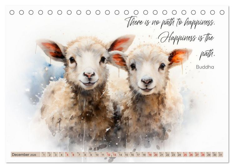 Produktbild: MOTIVATION Sayings with cute animal cubs (Desk Calendar 2026 DIN A5 landscape), CALVENDO 12 Month DeskCalendar