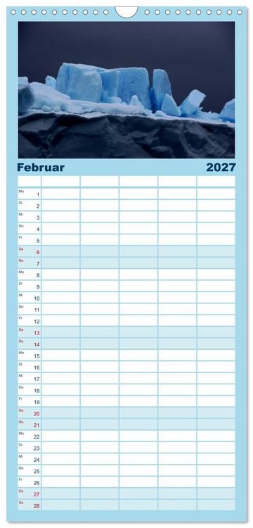 Produktbild: Familienplaner 2027 - EISIGE GIGANTEN in der DISKOBUCHT mit 5 Spalten (Wandkalender, 21 x 45 cm) CALVENDO