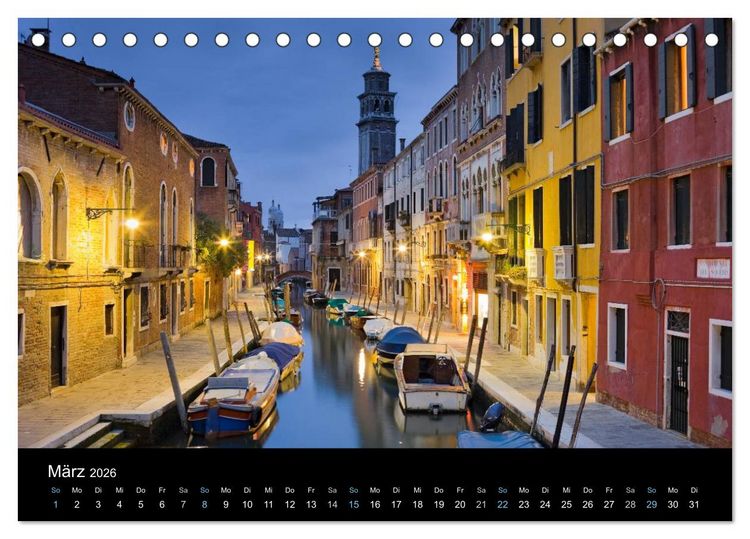 Produktbild: Venedig bei Nacht 2026 (Tischkalender 2026 DIN A5 quer), CALVENDO Monatskalender