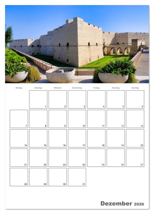 Produktbild: Faszinierendes Apulien (Wandkalender 2026 DIN A4 hoch), CALVENDO Monatskalender