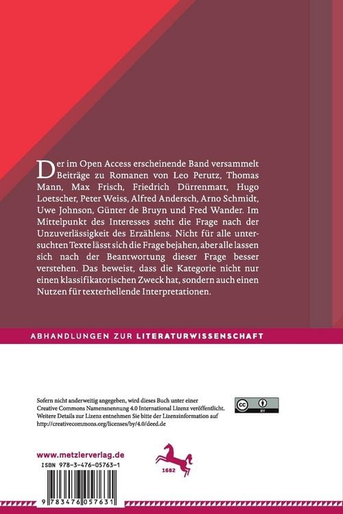 Produktbild: Der deutschsprachige Nachkriegsroman und die Tradition des unzuverl&auml;ssigen Erz&auml;hlens