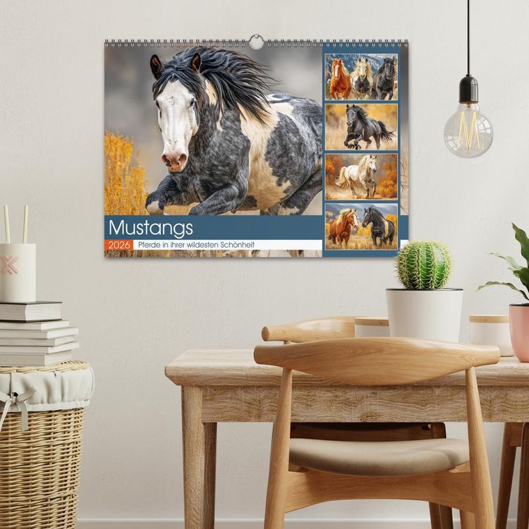Produktbild: Mustangs. Pferde in ihrer wildesten Sch&ouml;nheit (Wandkalender 2026 DIN A3 quer), CALVENDO Monatskalender
