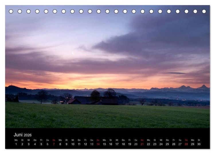 Produktbild: Lichtstimmungen Schweiz 2026 (Tischkalender 2026 DIN A5 quer), CALVENDO Monatskalender