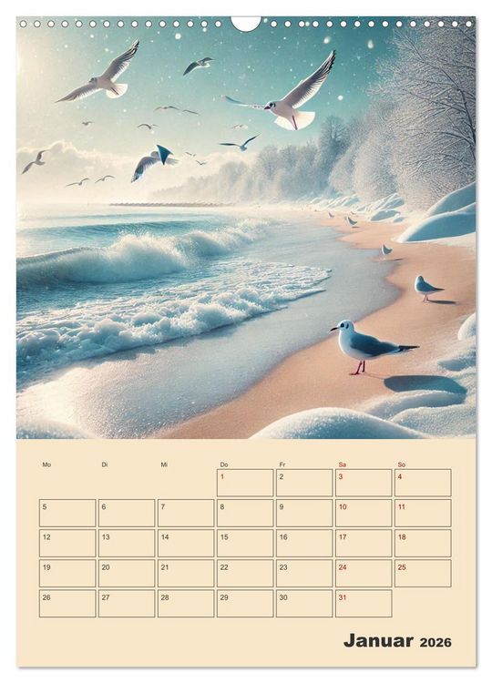 Produktbild: Fiktive Momente am Meer (Wandkalender 2026 DIN A3 hoch), CALVENDO Monatskalender