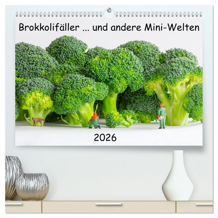 Produktbild: Brokkolif&auml;ller ... und andere Mini-Welten (hochwertiger Premium Wandkalender 2026 DIN A2 quer), Kunstdruck in Hochglanz