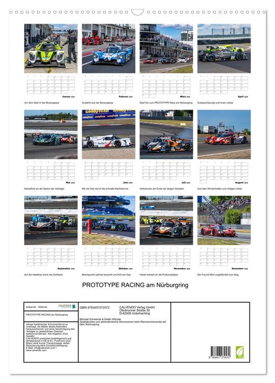 Produktbild: PROTOTYPE RACING am N&uuml;rburgring (Wandkalender 2026 DIN A2 hoch), CALVENDO Monatskalender