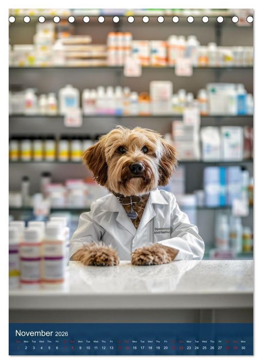 Produktbild: Funny animals in a pharmacist outfit (Desk Calendar 2026 DIN A5 portrait), CALVENDO 12 Month DeskCalendar