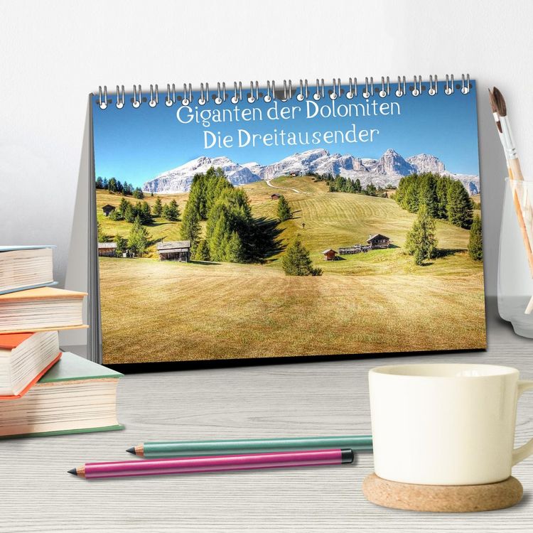 Produktbild: Giganten der Dolomiten - Die Dreitausender (Tischkalender 2026 DIN A5 quer), CALVENDO Monatskalender