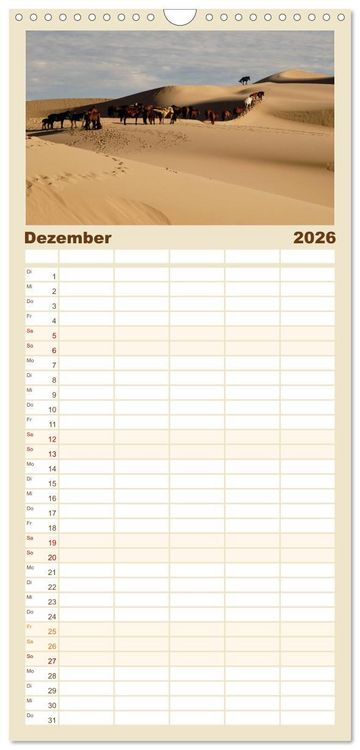 Produktbild: Familienplaner 2026 - W&uuml;ste Gobi mit 5 Spalten (Wandkalender, 21 x 45 cm) CALVENDO