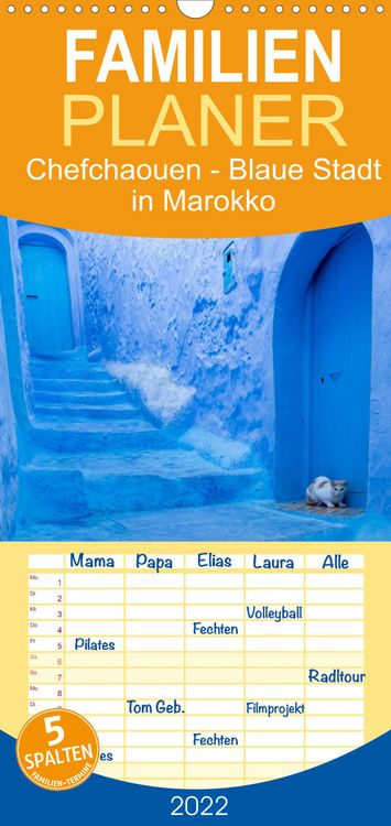 Produktbild: Familienplaner Chefchaouen - Blaue Stadt in Marokko (Wandkalender 2022 , 21 cm x 45 cm, hoch)