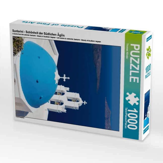 Produktbild: CALVENDO Puzzle Santorini - Sch&ouml;nheit der S&uuml;dlichen &Auml;g&auml;is 1000 Teile Puzzle hoch | 1000 Teile Lege-Gr&ouml;&szlig;e 64 &times; 48 cm Foto-Puzzle f&uuml;r gl&uuml;ckliche Stunden