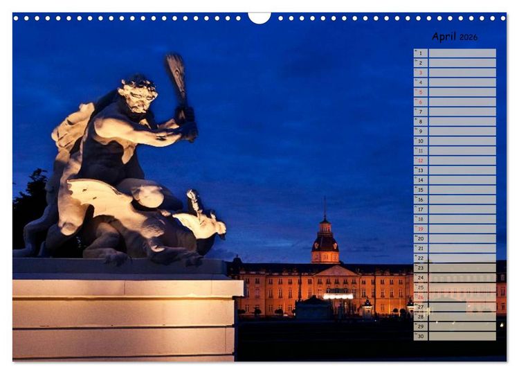 Produktbild: KARLSRUHE F&Uuml;R NACHTSCHW&Auml;RMER (Wandkalender 2026 DIN A3 quer), CALVENDO Monatskalender