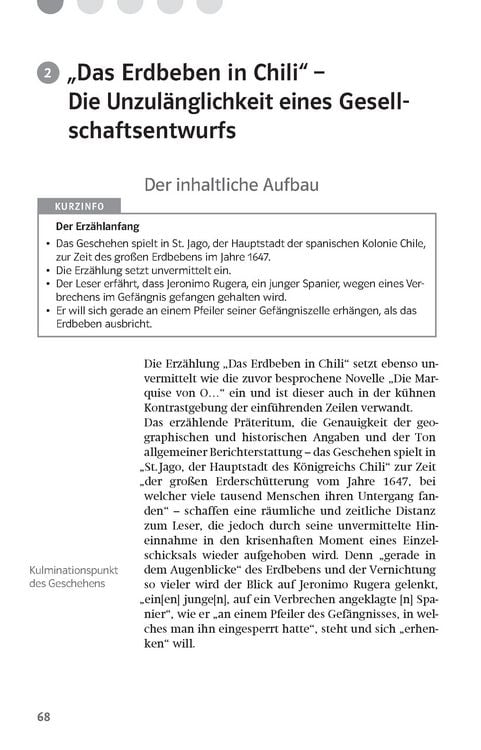 Produktbild: Klett Lekt&uuml;rehilfen Heinrich von Kleist, Die Marquise von O&hellip; Das Erdbeben in Chili
