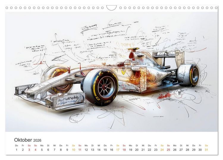 Produktbild: Rennwagen - Design Studien (Wandkalender 2026 DIN A3 quer), CALVENDO Monatskalender