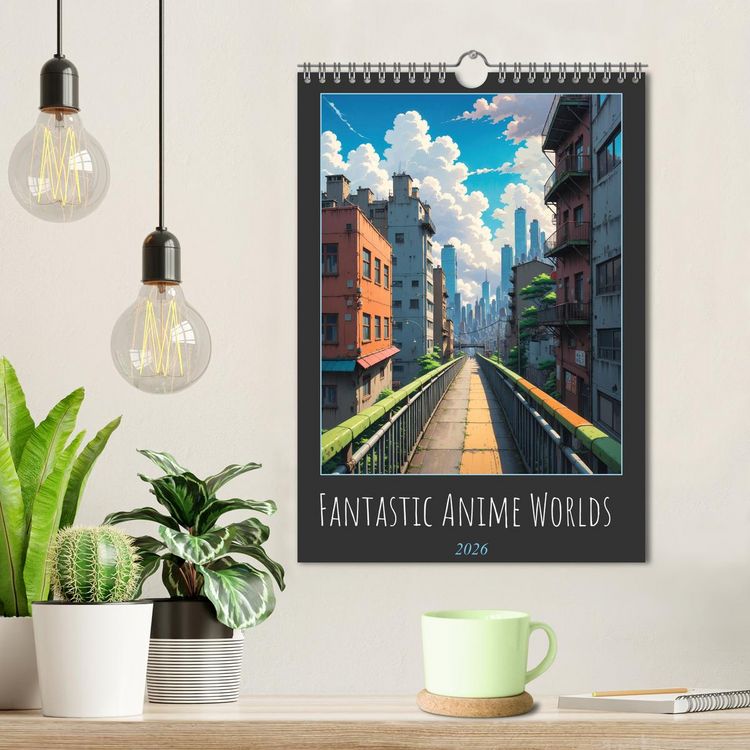 Produktbild: Fantastic Anime Worlds (Wall Calendar 2026 DIN A4 portrait), CALVENDO 12 Month Wall Calendar