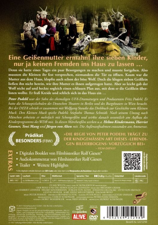 Produktbild: Der Wolf und die sieben jungen Gei&szlig;lein (1957) (Filmjuwelen / Schongerfilm-M&auml;rchen)