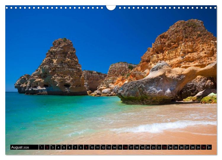 Produktbild: Str&auml;nde, Felsen und Meer - ALGARVE 2026 (Wandkalender 2026 DIN A3 quer), CALVENDO Monatskalender