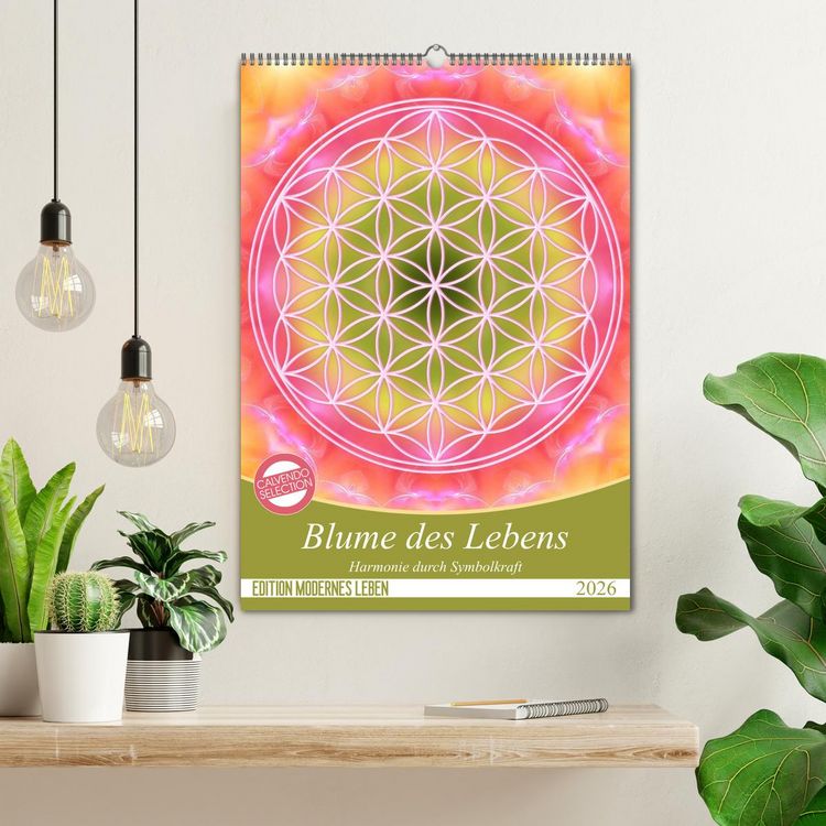 Produktbild: Blume des Lebens - Harmonie durch Symbolkraft (Wandkalender 2026 DIN A2 hoch), CALVENDO Monatskalender