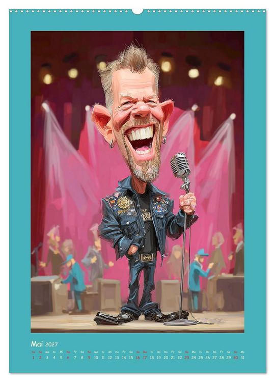 Produktbild: Rock-Rhythmus. Karikaturen zwischen Kunst und Kult (Wandkalender 2027 DIN A2 hoch), CALVENDO Monatskalender