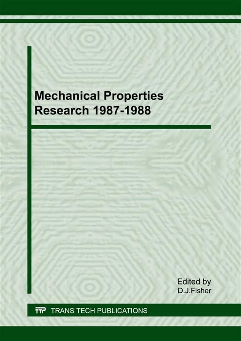 Produktbild: Mechanical Properties Research 1987-1988