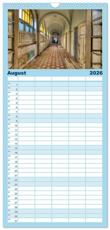 Produktbild: Familienplaner 2026 - Heilst&auml;tten - verlassen und vergessen mit 5 Spalten (Wandkalender, 21 x 45 cm) CALVENDO