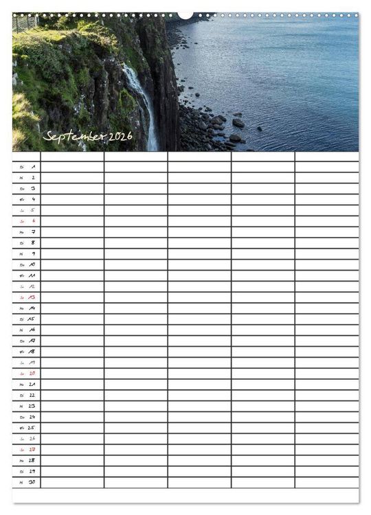 Produktbild: Isle of Skye - Schottlands Inseln - Familienplaner (hochwertiger Premium Wandkalender 2026 DIN A2 hoch), Kunstdruck in Hochglanz