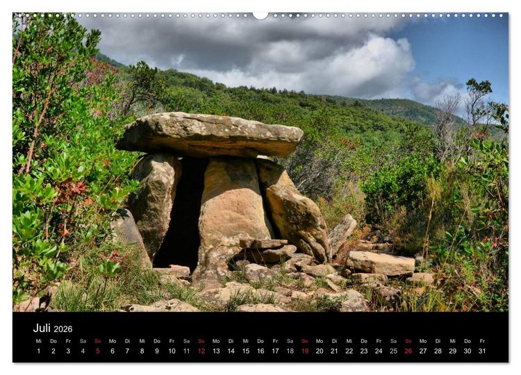 Produktbild: Frankreichs geheimnisvoller S&uuml;den - Dolmen und Menhire im Languedoc-Roussillon (hochwertiger Premium Wandkalender 2026 DIN A2 quer), Kunstdruck in Hochglanz