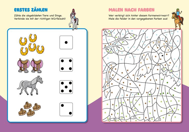 Produktbild: Malen und R&auml;tseln f&uuml;r Kindergartenkinder. Pferde