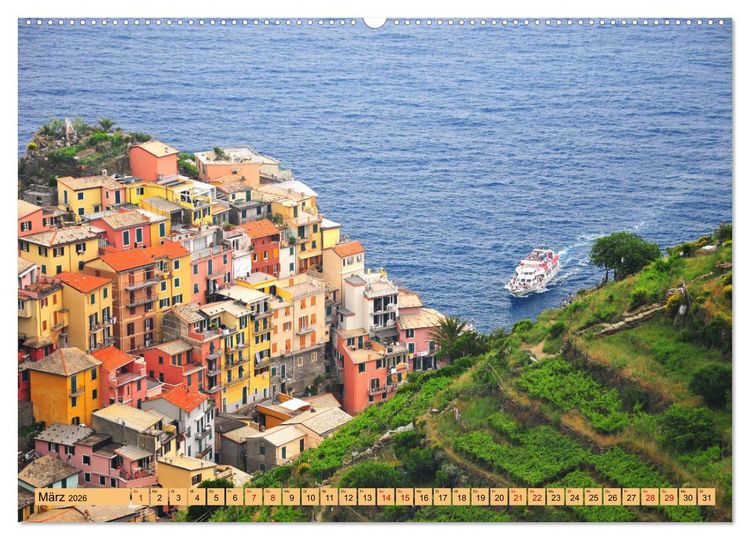Produktbild: Cinque Terre - die bunten D&ouml;rfer Liguriens (hochwertiger Premium Wandkalender 2026 DIN A2 quer), Kunstdruck in Hochglanz
