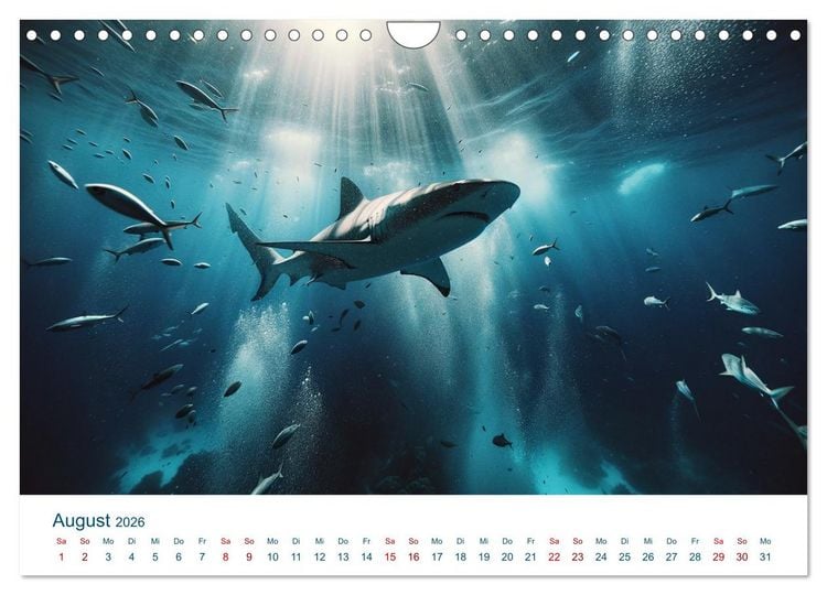 Produktbild: Wei&szlig;e Haie (Wandkalender 2026 DIN A4 quer), CALVENDO Monatskalender