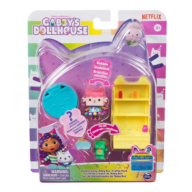 Bild vom Artikel Gabby’s Dollhouse, Bobble Kitty Möbel Pack von Baby Box, Katzen-Figur mit Puppenhausmöbeln und Zubehörteilen vom Autor 