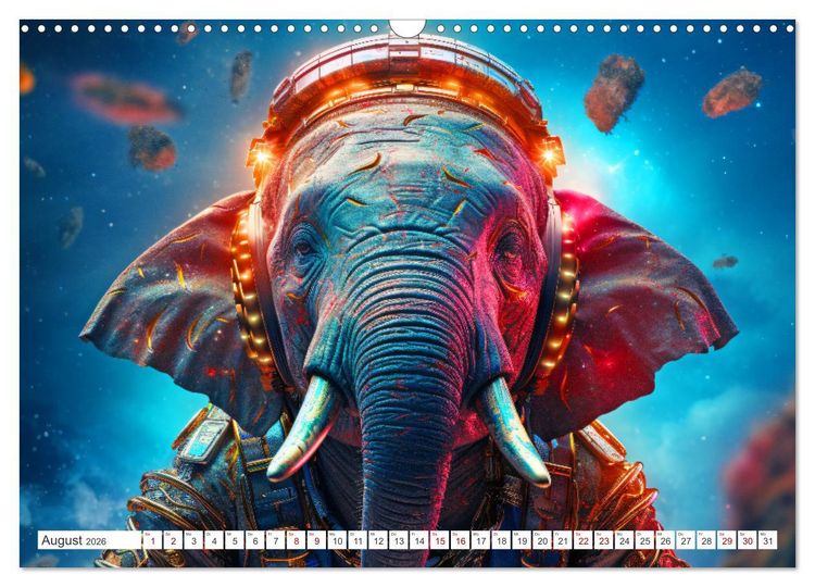 Produktbild: Tiere erobern den Weltraum (Wandkalender 2026 DIN A3 quer), CALVENDO Monatskalender