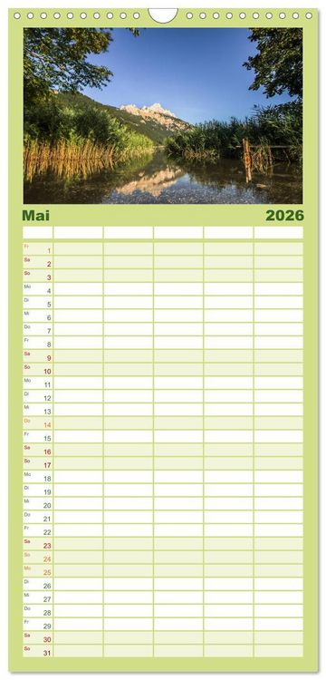 Produktbild: Familienplaner 2026 - Im Allg&auml;u bei Oberstdorf mit 5 Spalten (Wandkalender, 21 x 45 cm) CALVENDO