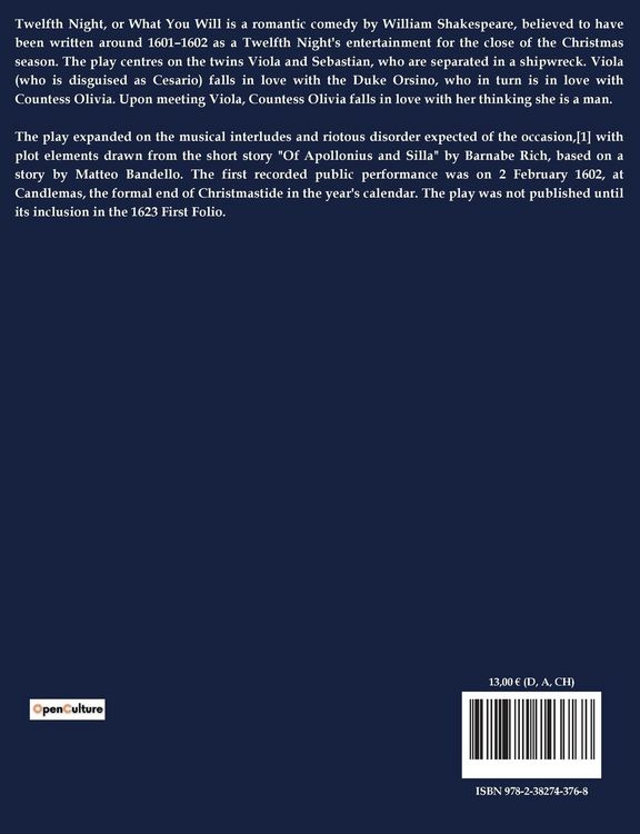 Produktbild: Twelfth Night, or What You Will