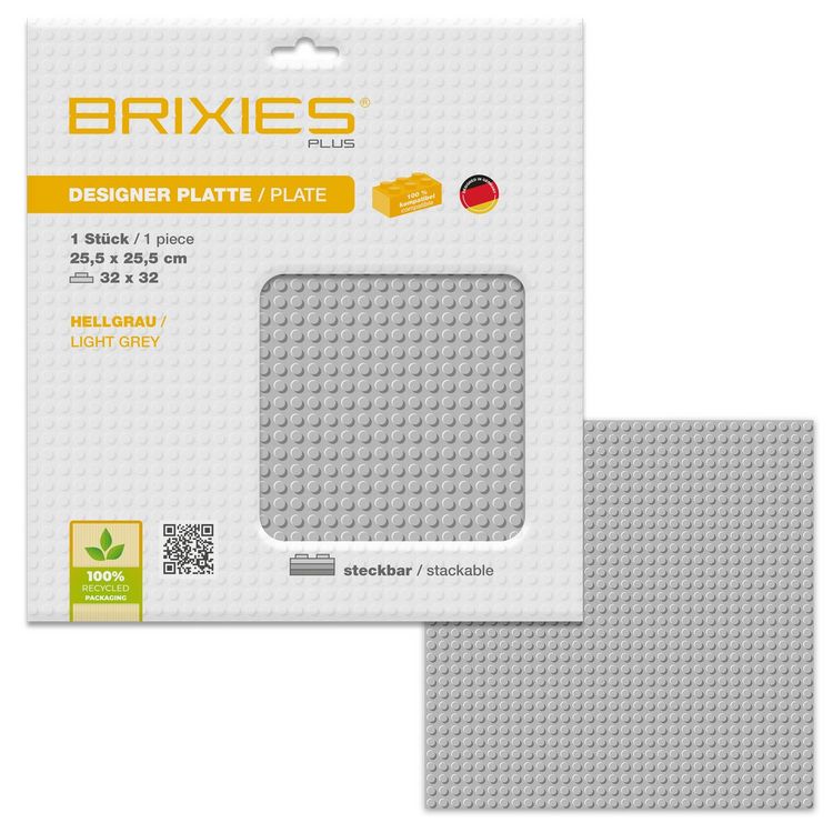 Produktbild: BRIXIES 225010 - Platte 32 x 32 Basic hellgrau , Bauplatte, 1 St&uuml;ck