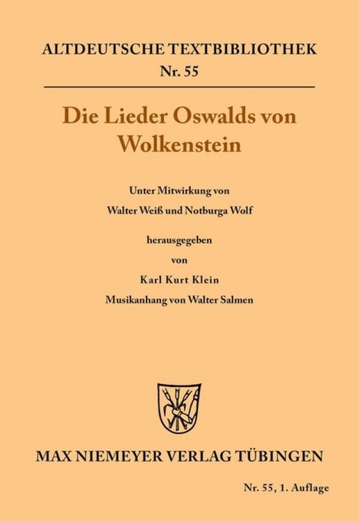 Produktbild: Die Lieder Oswalds von Wolkenstein