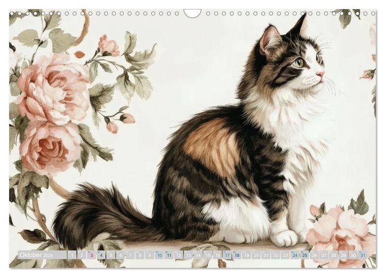 Produktbild: Katzensymphonie in Aquarell (Wandkalender 2026 DIN A3 quer), CALVENDO Monatskalender