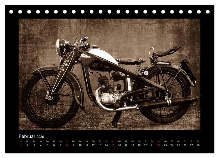 Produktbild: Motorrad Oldtimer (Tischkalender 2026 DIN A5 quer), CALVENDO Monatskalender