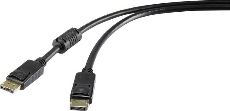 Produktbild: Renkforce DisplayPort Anschlusskabel DisplayPort Stecker, DisplayPort Stecker 1.00m Schwarz UHD 4K @ 60Hz vergoldete