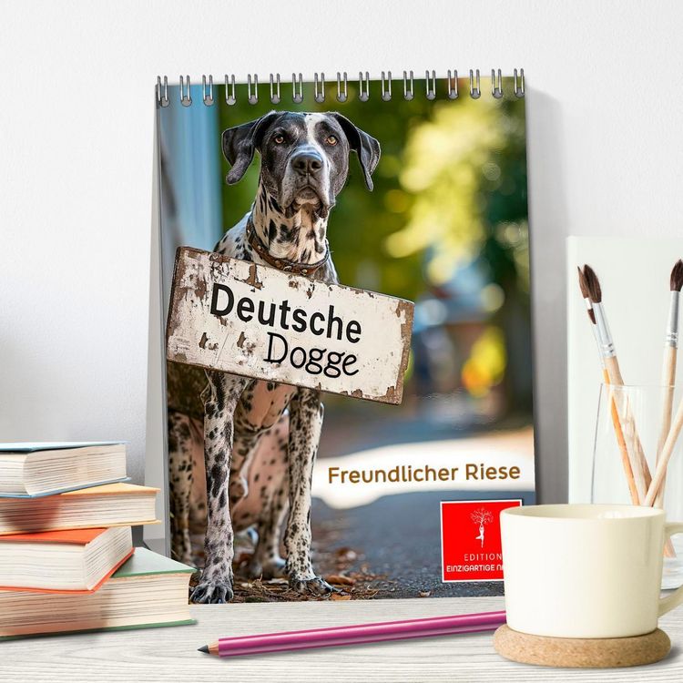 Produktbild: Deutsche Dogge - freundlicher Riese (Tischkalender 2026 DIN A5 hoch), CALVENDO Monatskalender