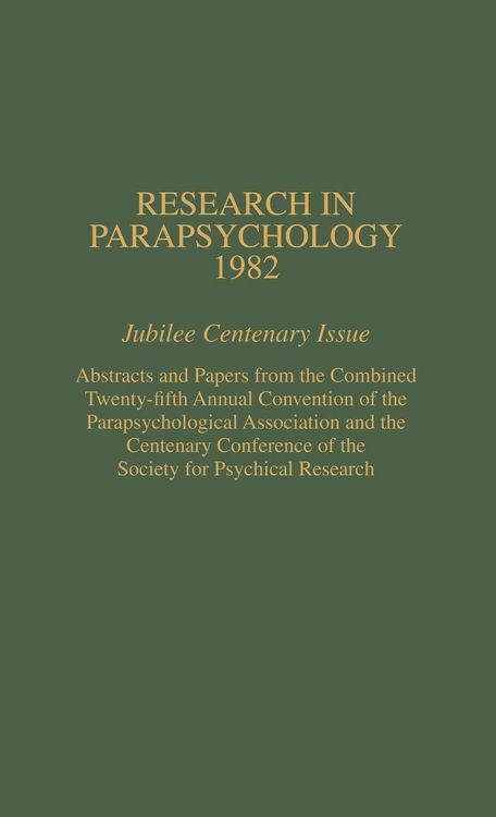Produktbild: Research in Parapsychology 1982