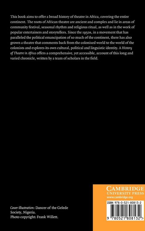 Produktbild: A History of Theatre in Africa