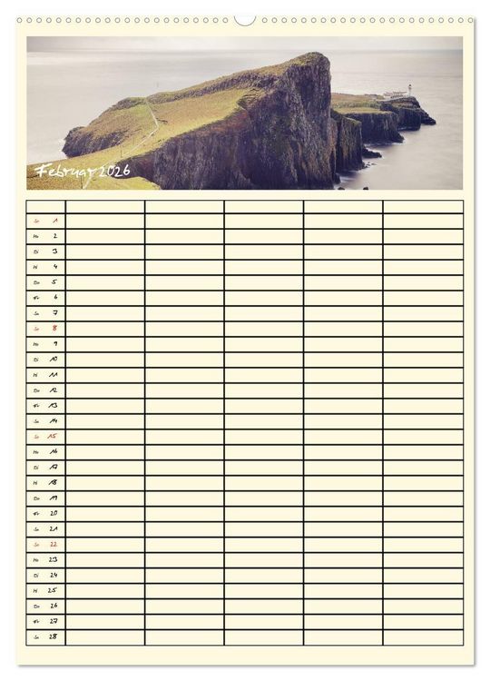 Produktbild: Urlaubsparadiese - Familienplaner (hochwertiger Premium Wandkalender 2026 DIN A2 hoch), Kunstdruck in Hochglanz