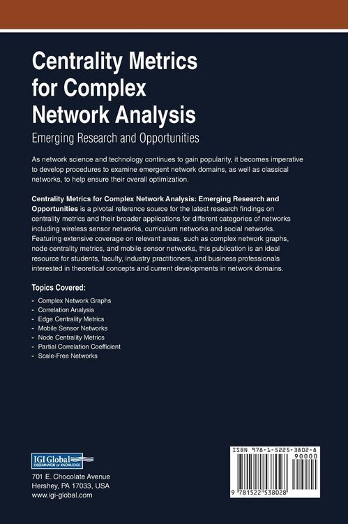 Produktbild: Centrality Metrics for Complex Network Analysis